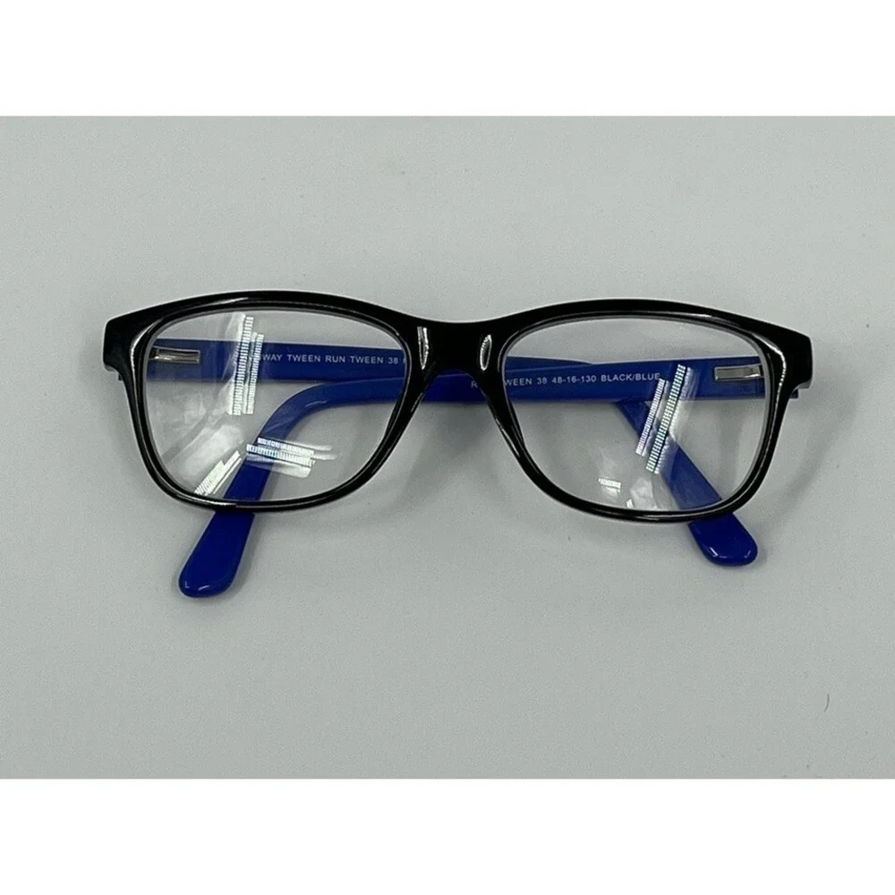 Runway Tween 38 Eyeglasses Frames Black Blue Full Rim 48-16-130